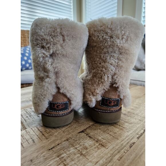 Ugg Maylin 3220 Chestnut Suede Shearling Boots Women's US Size 7 Y2K Preppy - Picture 4 of 16